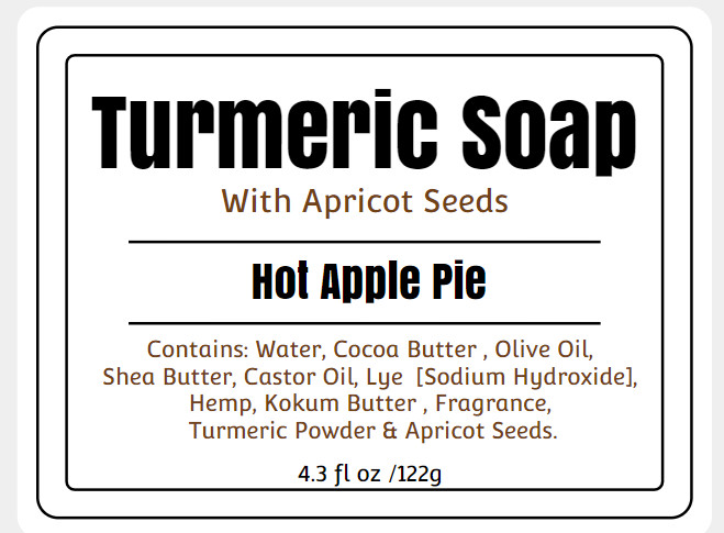Turmeric soap with apricot seeds, handmade in small batches