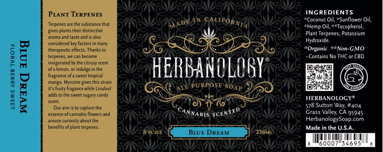 Herbanology 1 Gallon Blue Dream Organic Liquid Castile All Purpose Soap