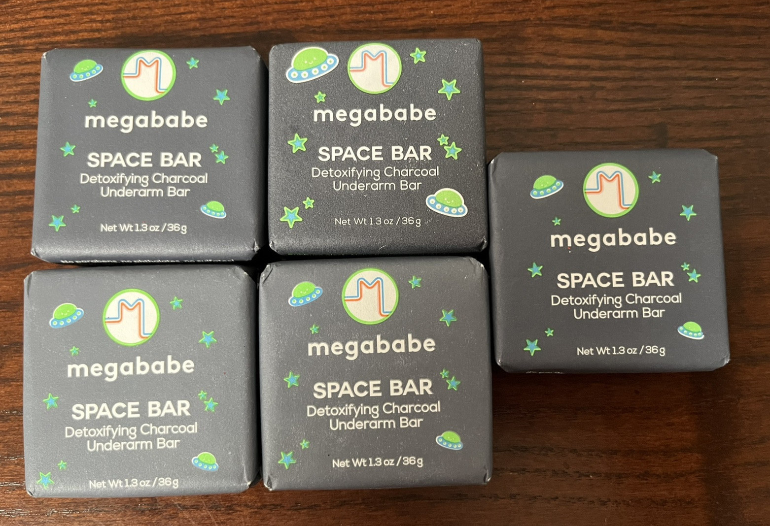 MEGABABE Space Bar Detoxifying Charcoal Underarm Bar Travel Lot 1.3oz/36g SEALED