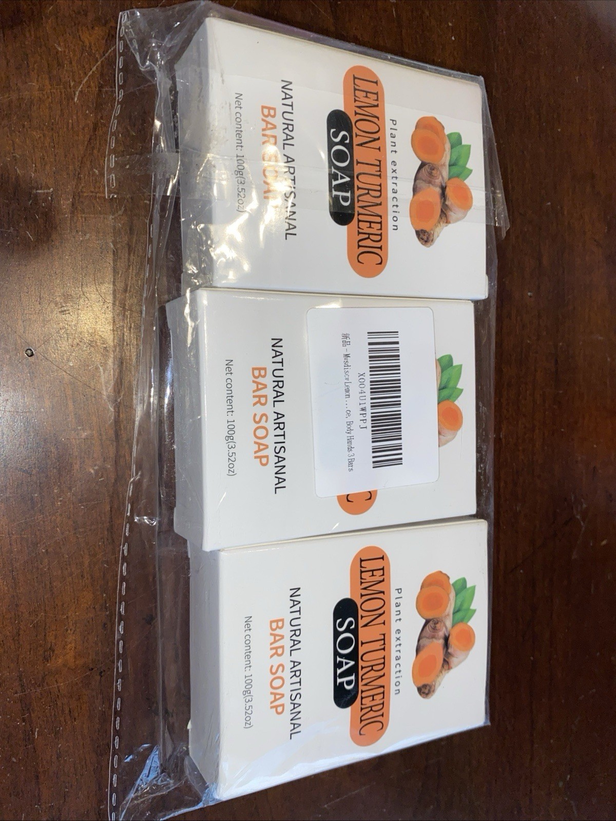 3 Pack Lemon Tumeric Soap Plant Extraction Hydronic Acid Artisan Face Soap