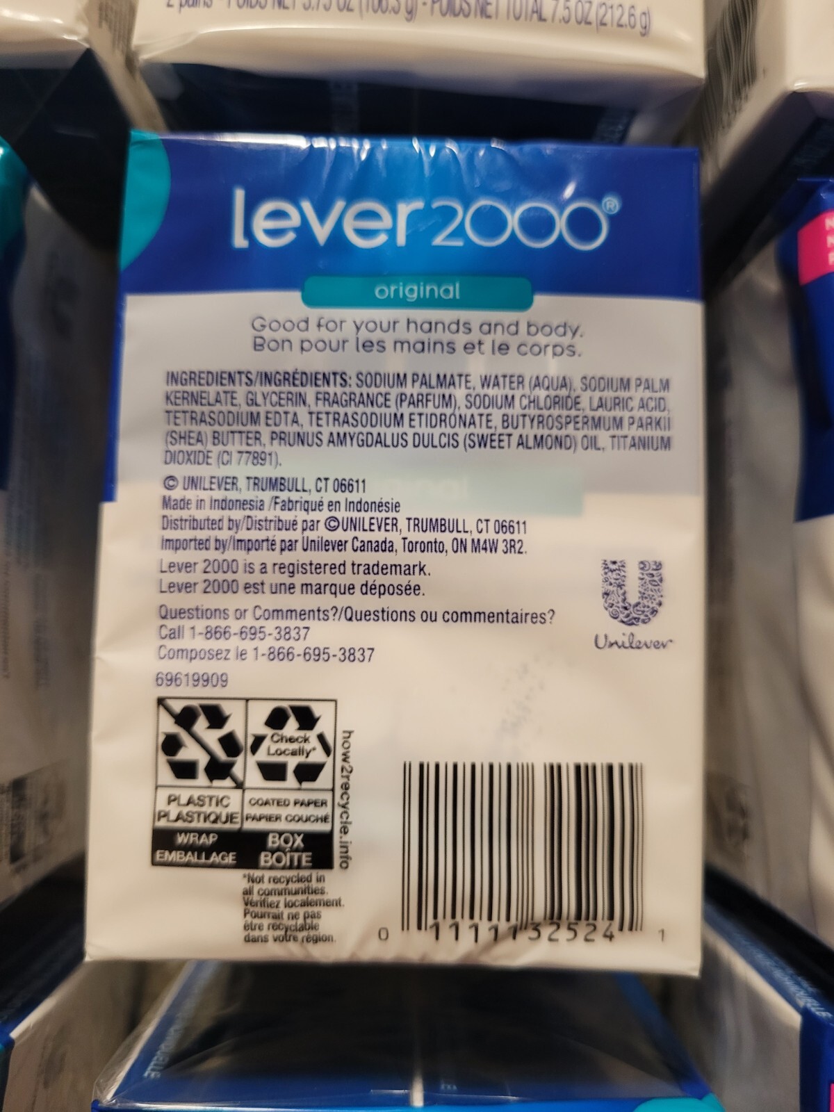 18 Bars Total (9 2-Packs) Lever 2000 Original Bar Soap 3.75 oz Each Bar USA Made