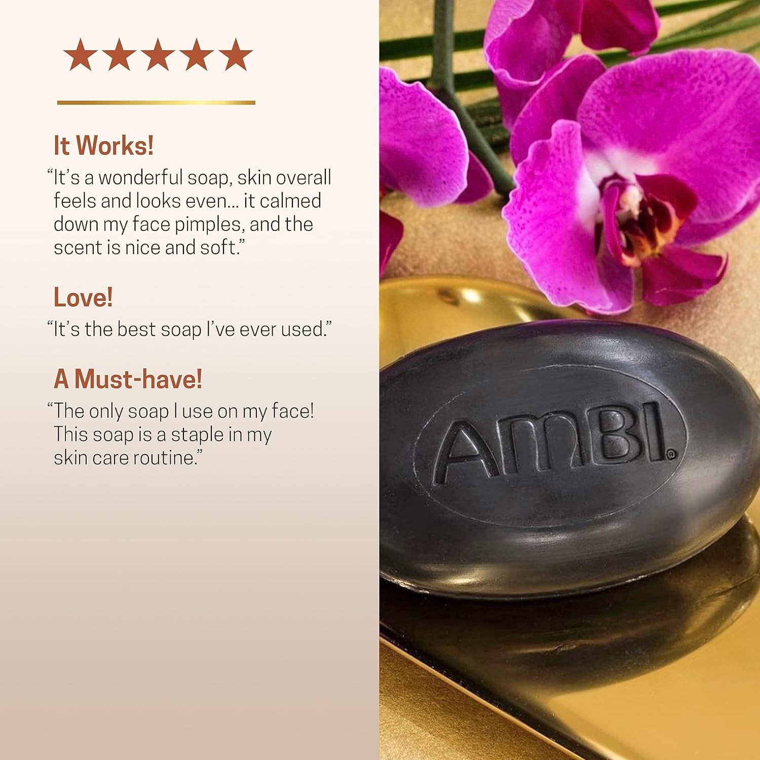 Black Soap Cleansing Bar Shea Butter + Vitamin E By Ambi 3.5 oz