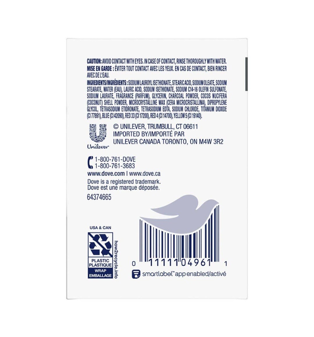 🩶 DOVE (3-BARS) 3.17 Oz. 🪨🫧 ●DEEP EXFOLIATING● Charcoal & Glycerin Bar 🪨🫧.