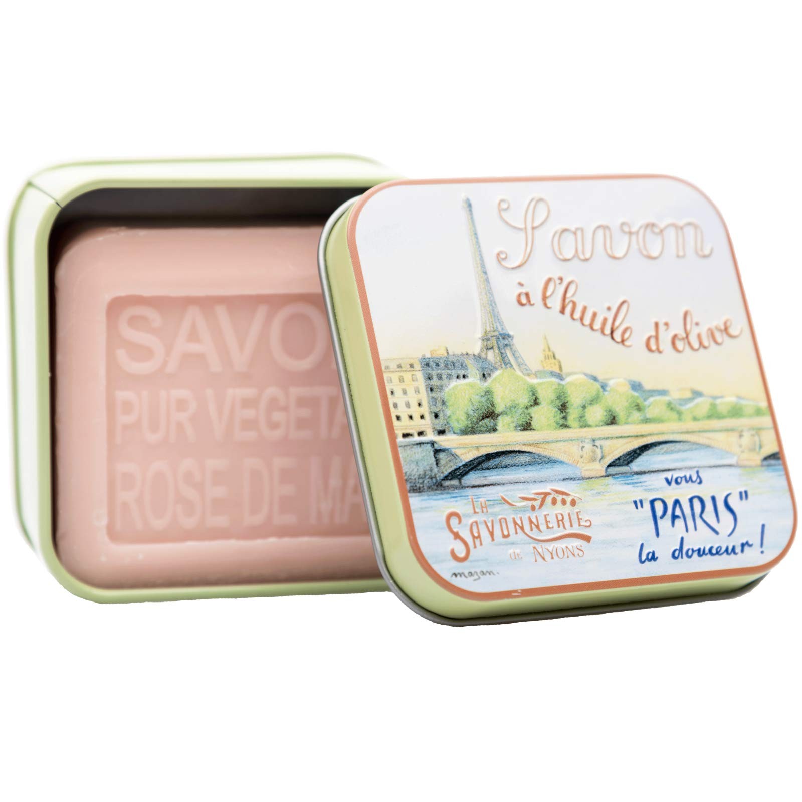La Savonnerie de Nyons Rose Soap Tin 3 5 oz Multicolor Decorative Seine May