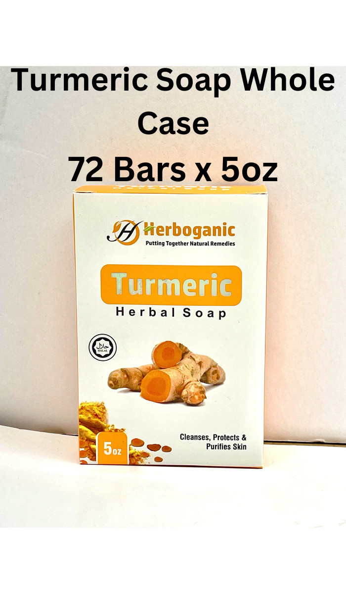 Herboganic TURMERIC SOAP Whole Case 72 x 5oz PURE CLEANSING SAME DAY SHIPPING