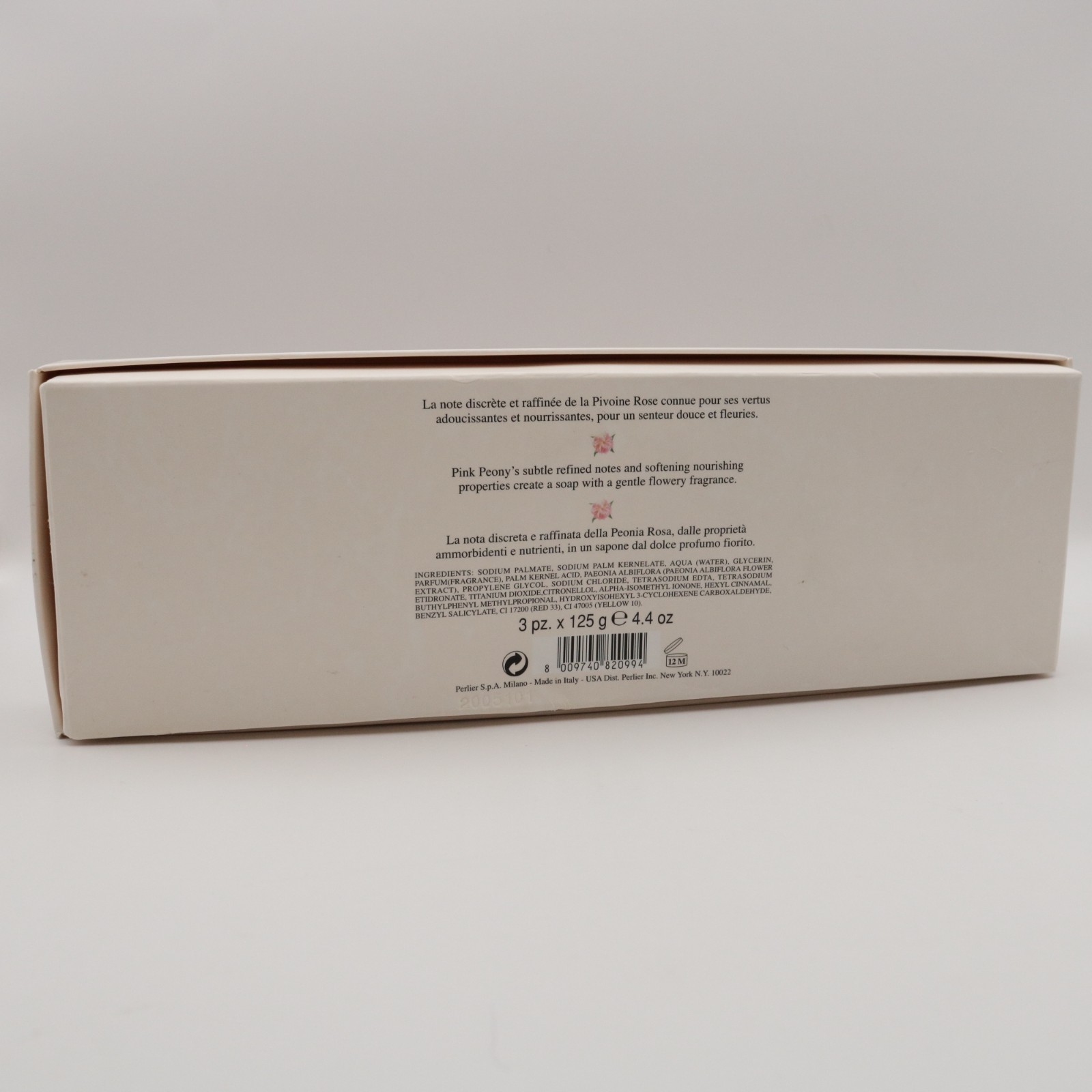 Perlier Pink Peony Gentle Soap Bars 4.4 oz ea NIOB Sealed 3 Pack