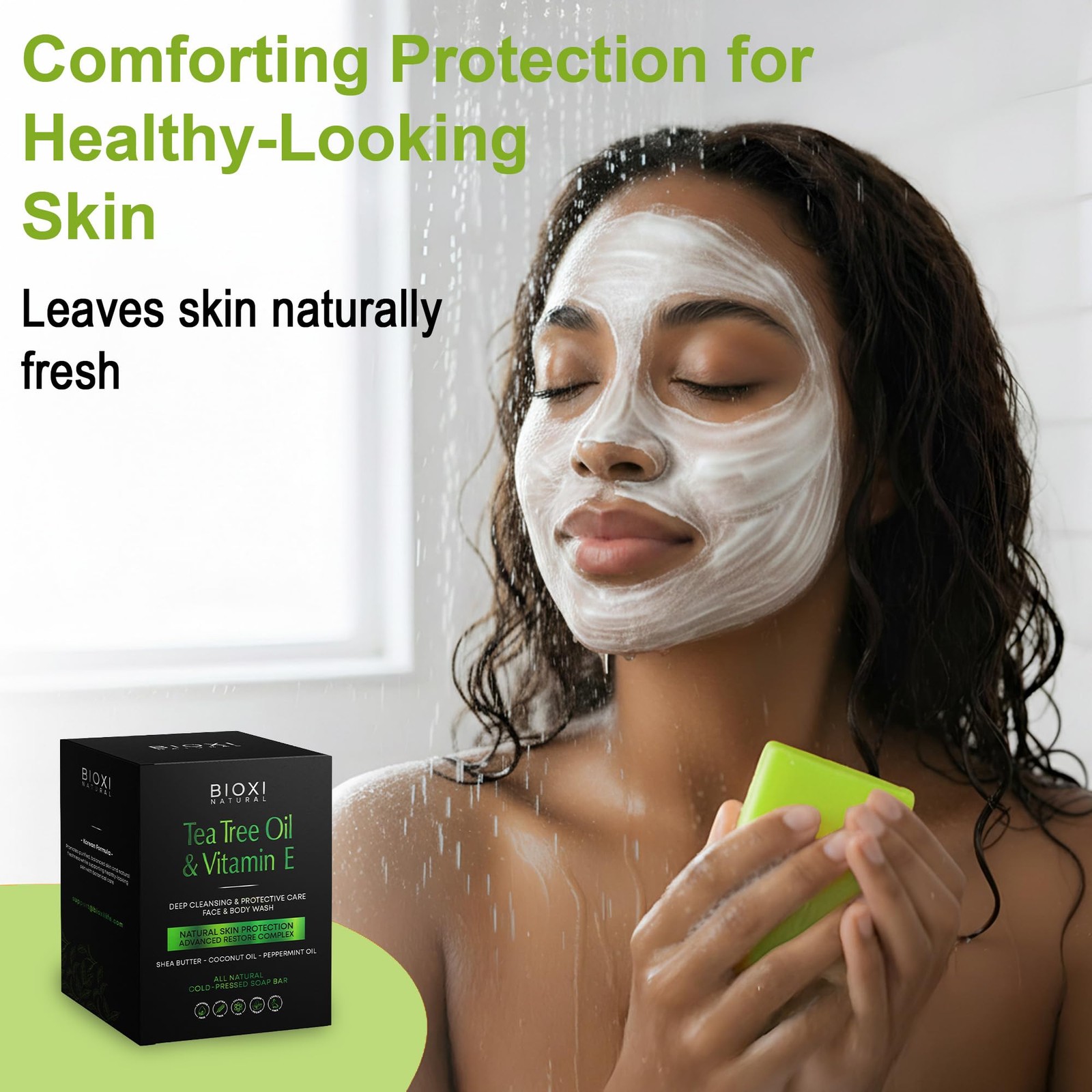 Tea Tree Oil & Vitamin E Soap Bar – Advanced Deep Cleansing, Exfoliation & Pr…