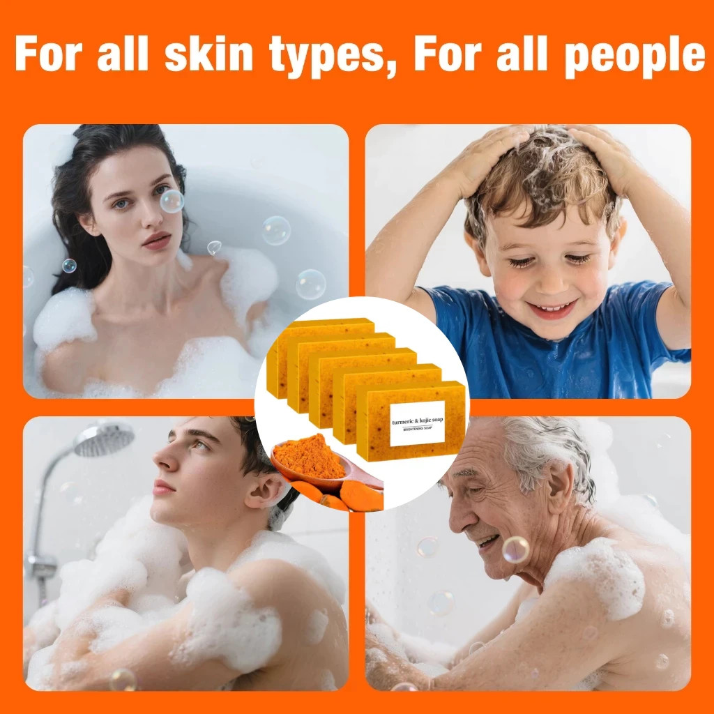 Turmeric Kojic Acid Soap pack of 3 Lemon Dark Spot Glow Face Body Cleansing Bar