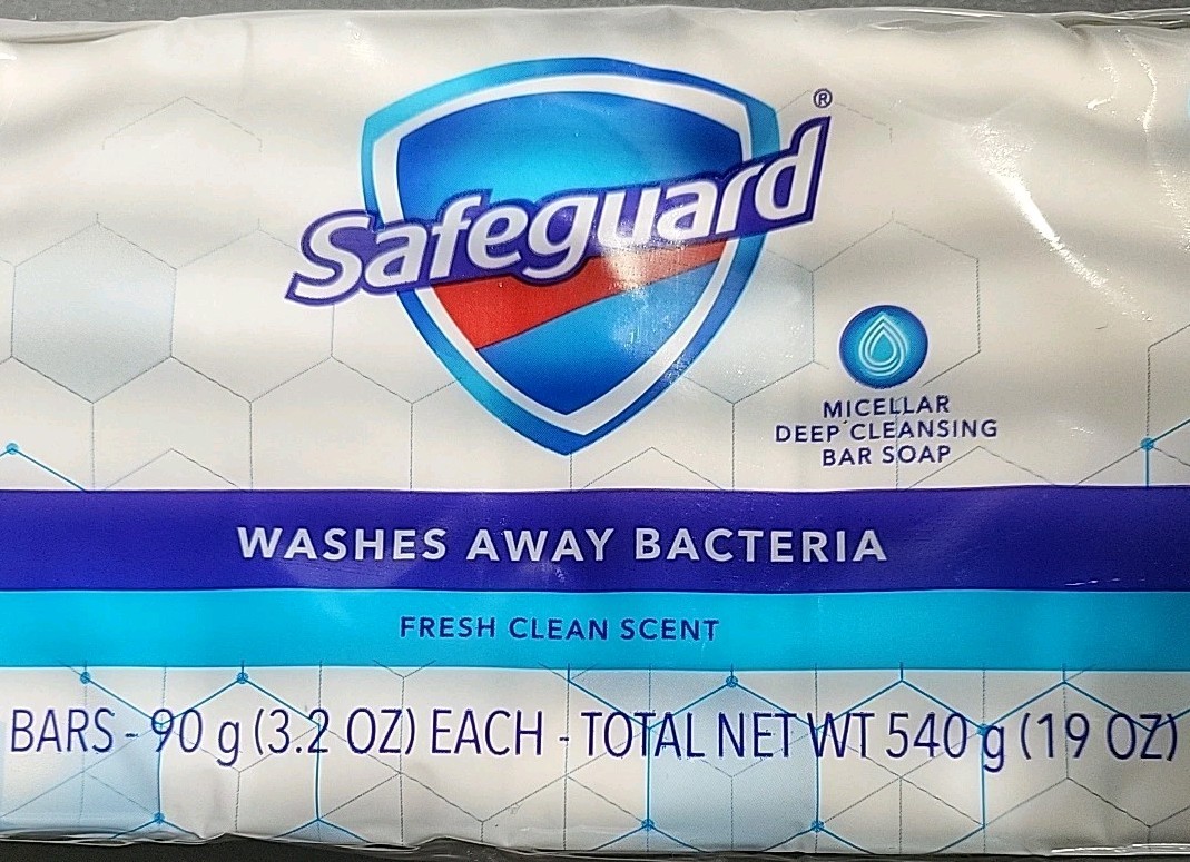 6-PK Safeguard Antibacterial Soap Bars 3.2oz Washes Away Bacteria ~ Sealed