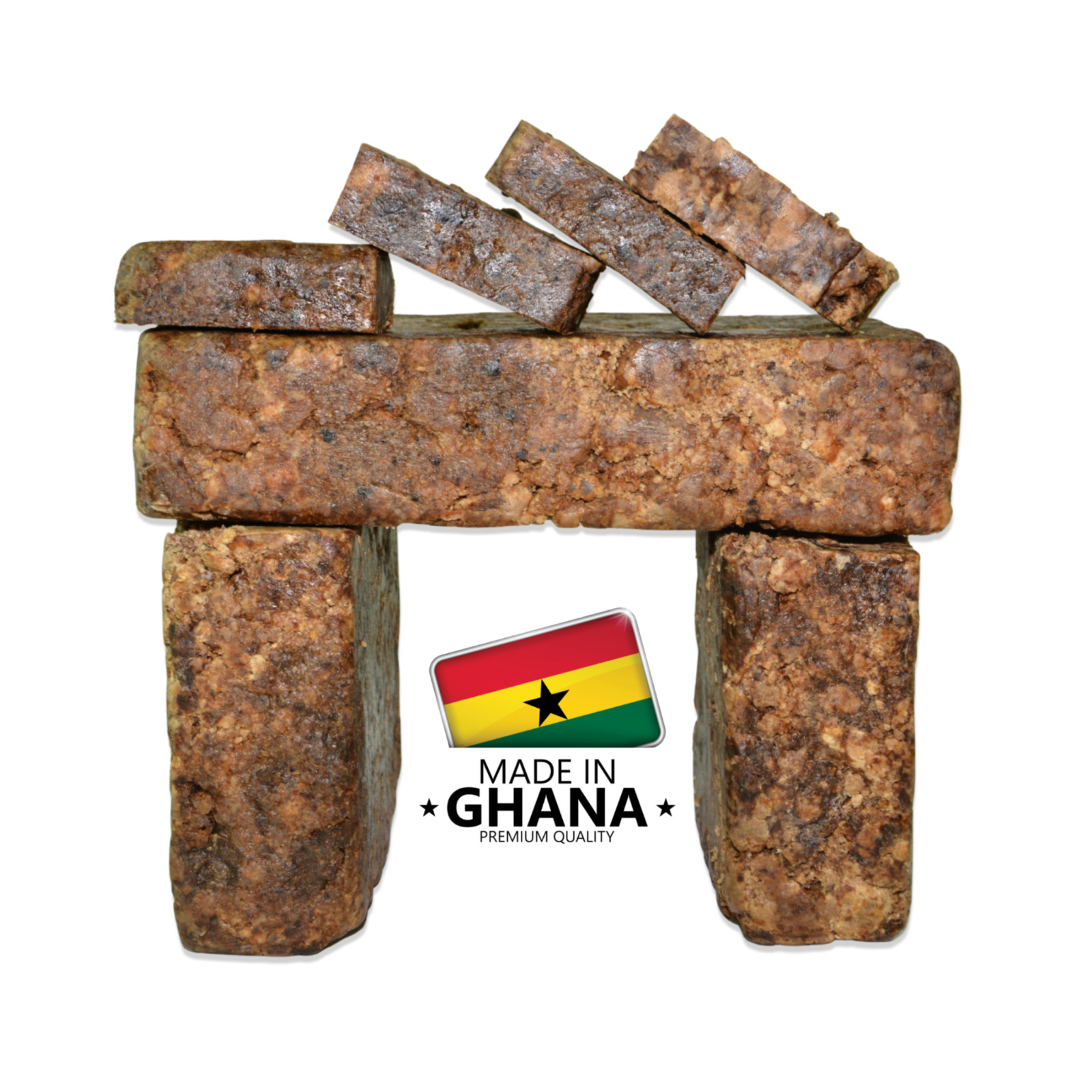Raw African Black Soap 2 oz. Bar 100% Pure Natural Organic Ghana Body Face Wash