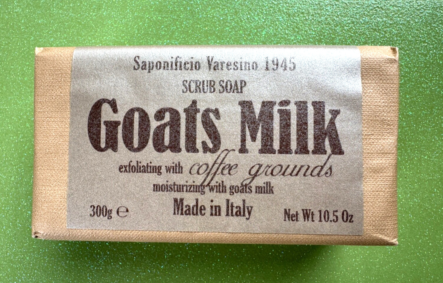 Luxury Goats Milk Soap Exfoliating with Coffee Grounds 300g/10.5oz-Made in Italy