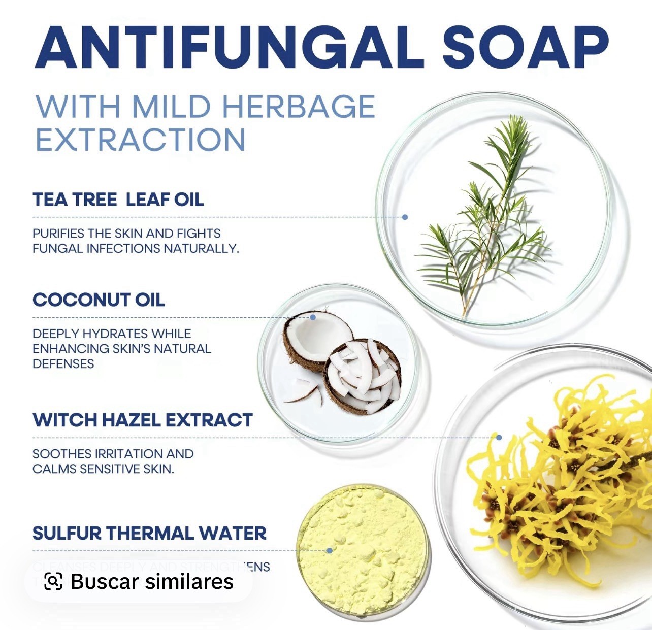 Hermon Antifungal Soap Bar Tolnaftate 1% Tea Tree Oil Sensitive Skin 8oz