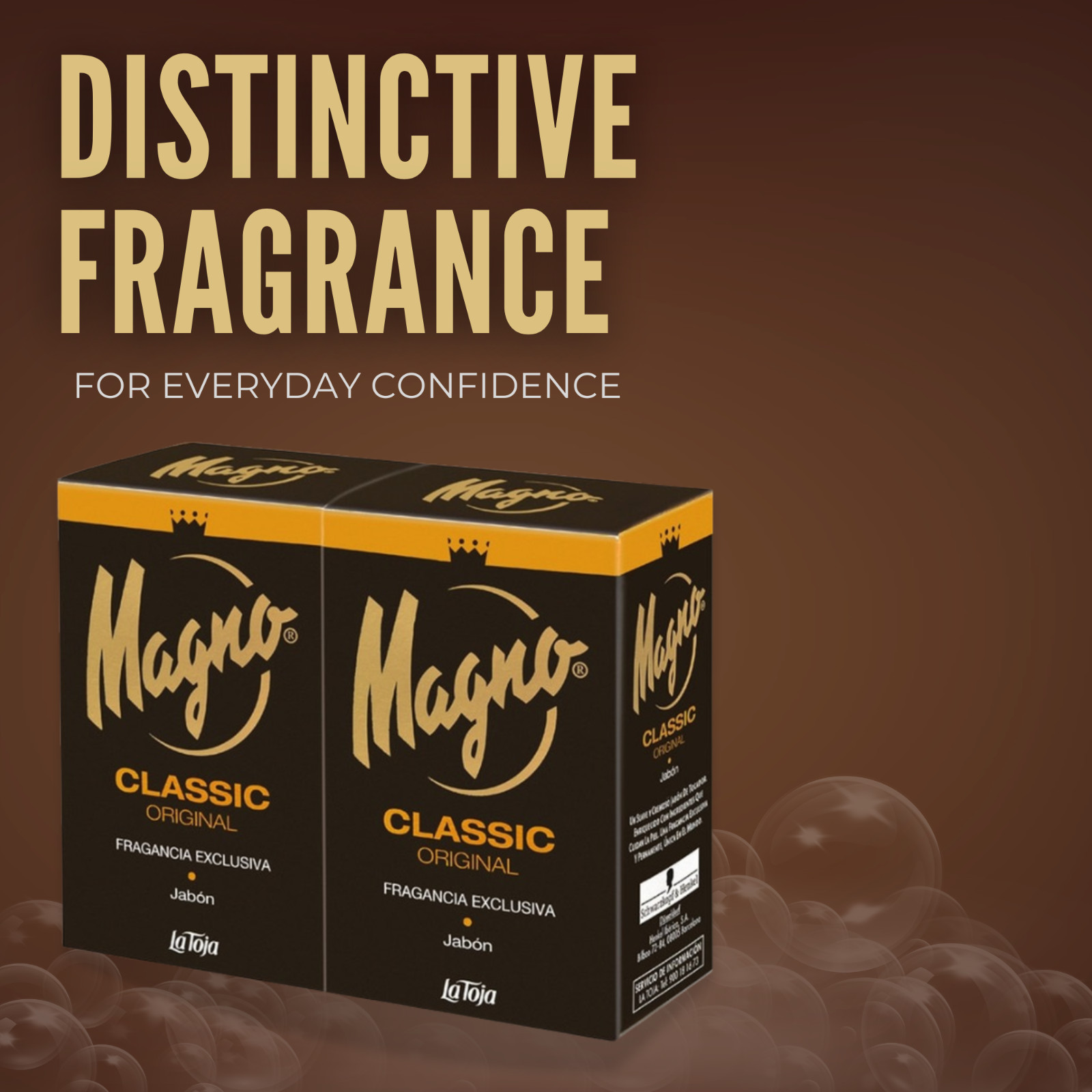 Magno Classic Twin Pack Bar Soap 100g, Masculine Scent (2 Bars)
