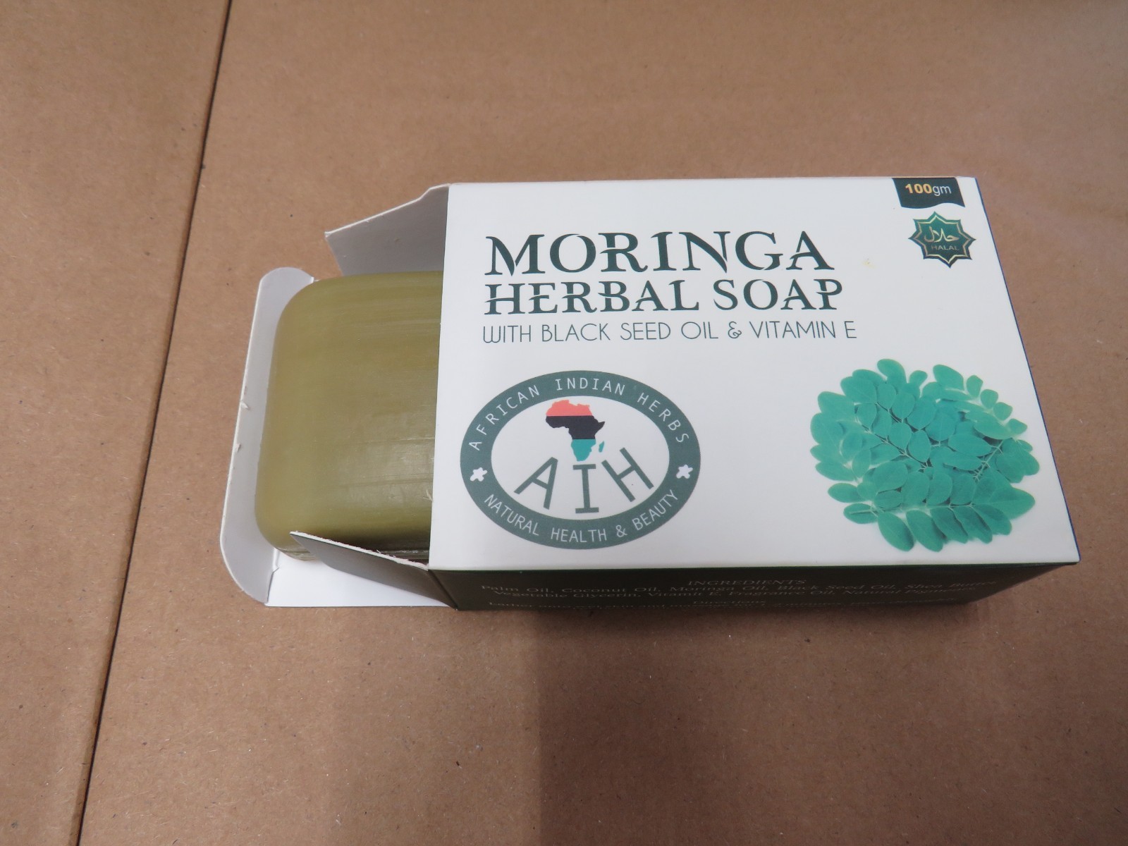 Moringa herbal bar soap with Black seed oil & vitamin E African Indian Herbs