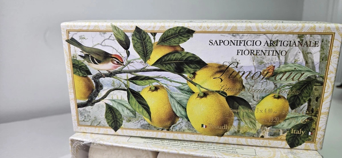 Saponificio LEMON Scented Soaps Tuscany (3) 4.4 oz GIFTBOX