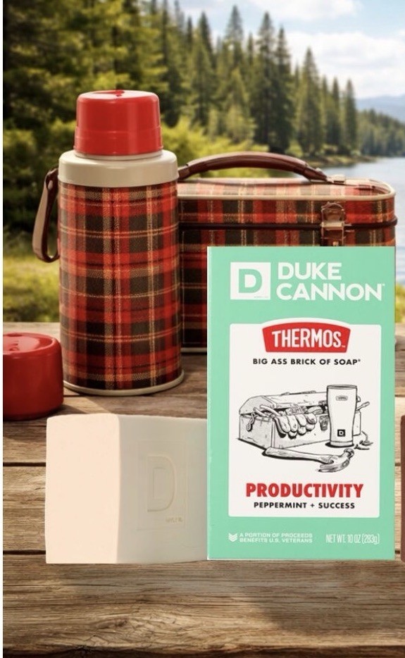 Duke Cannon Thermos™ Big Ass Brick of Soap Productivity Peppermint Benefits Vets