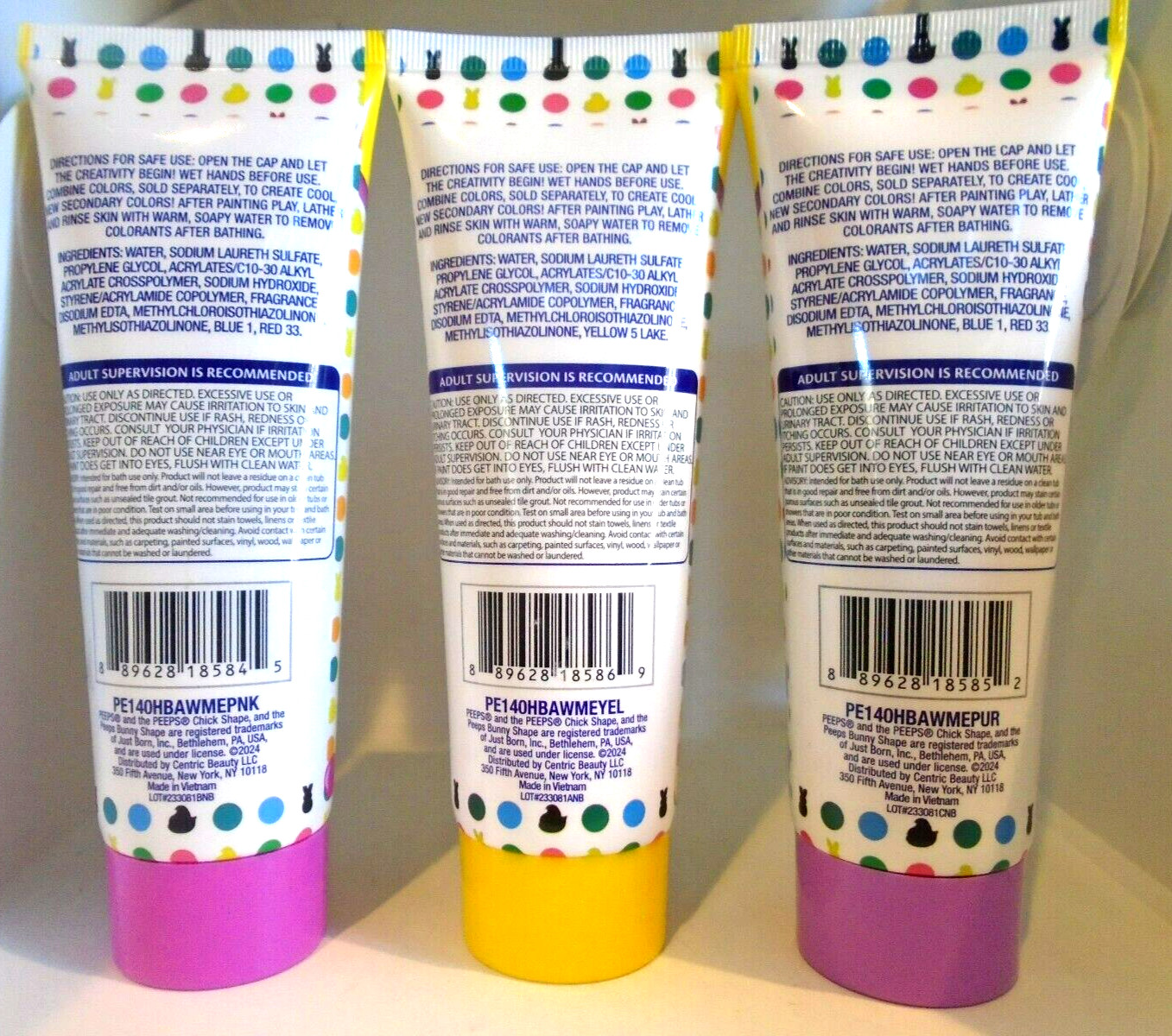 Peeps Bathtub Finger Paint Scented Soap 3 fl oz 3-Color/Marshmallow Scent SET