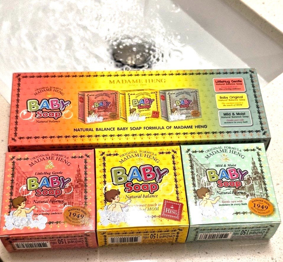 Madame Heng Baby Soap Gift Set 3x150g Natural Balance Herbal Soap Thailand
