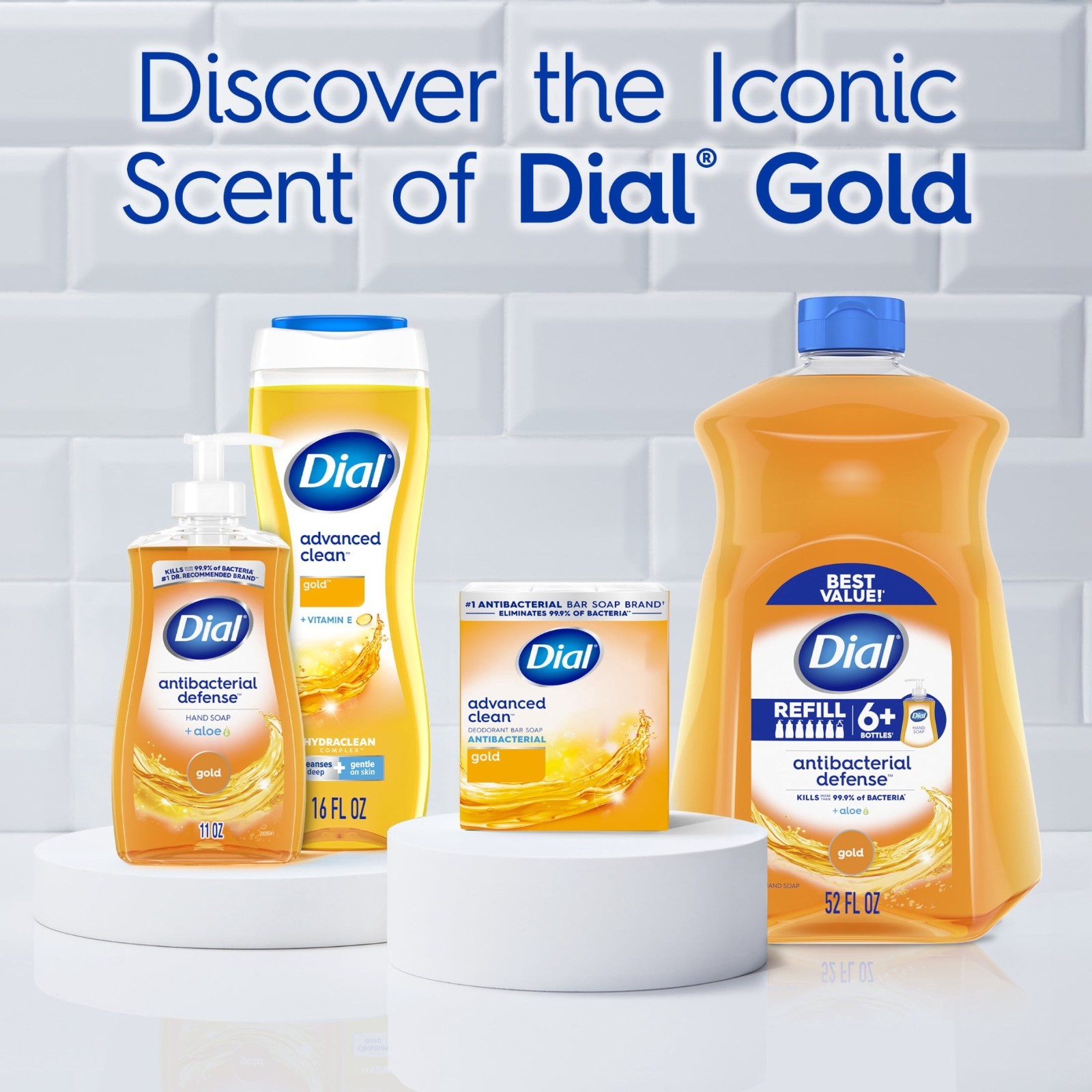 24PK Total Dial Gold Antibacterial Deodorant Bar Soap, 4 oz, 12 Bars, Deep Clean