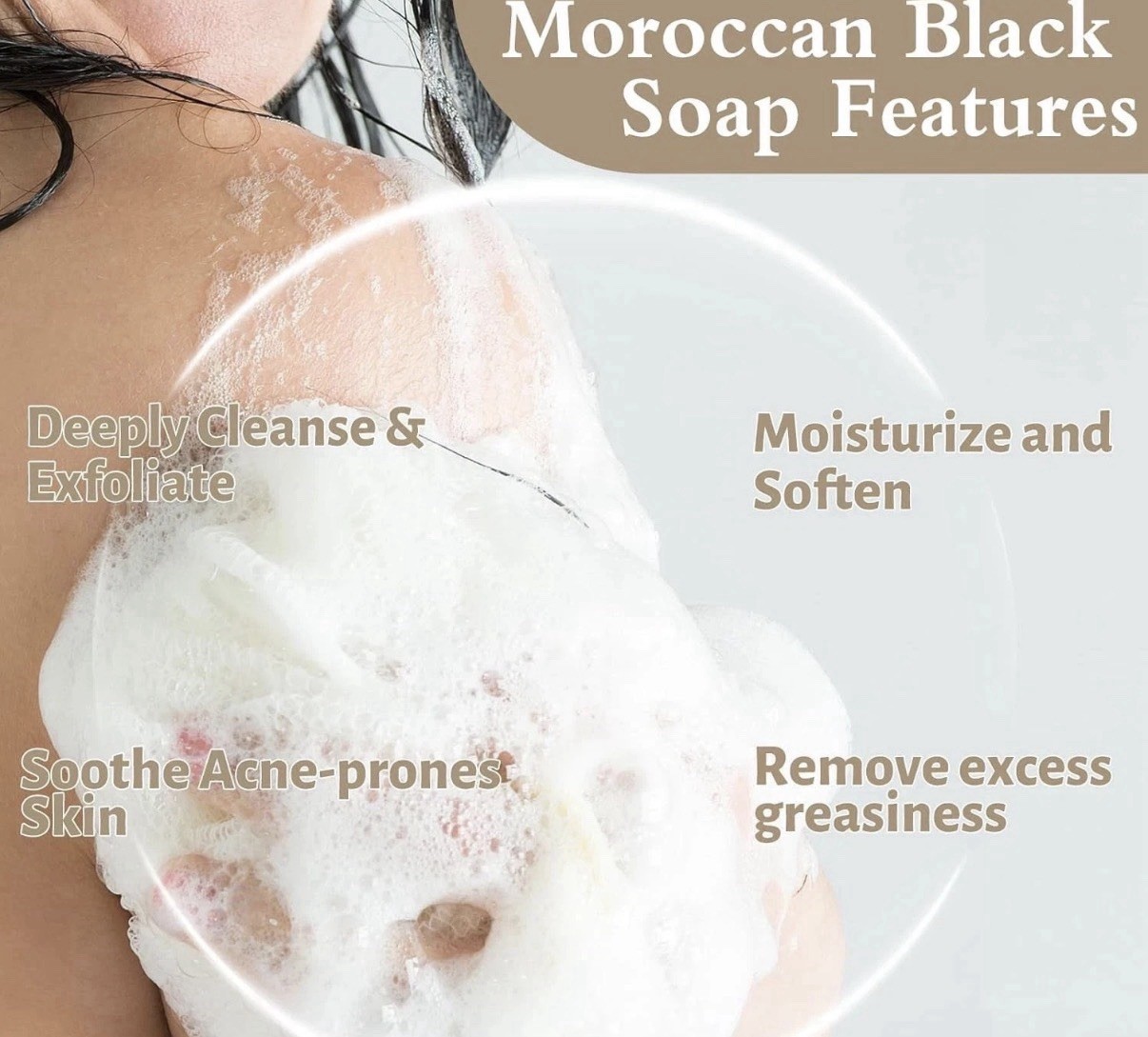 2 Pack Organic Moroccan Black Soap Soften Skin, Moisturizing Beldi Soap 5.29 oz