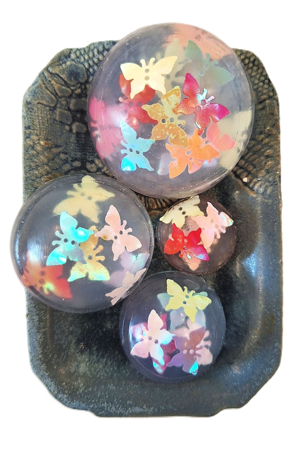 Butterfly Botanical Soap Set 1 Pound Round Clear Vegan Glycerin Gift Set