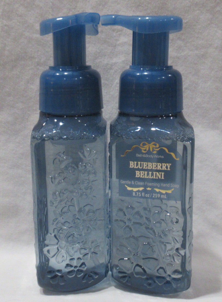 Bath & Body Works Gentle & Clean Foaming Hand Soap Lot Set 2 BLUEBERRY BELLINI
