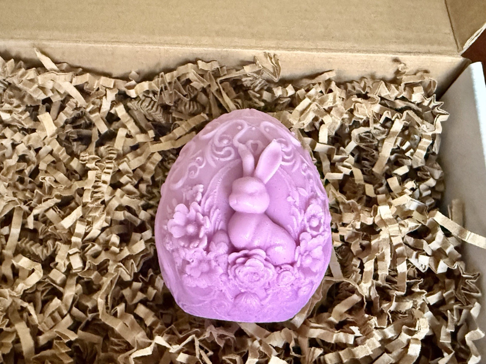 Easter: Handmade Beautifully Designed Soap-Egg shaped With Bunny And Flowers