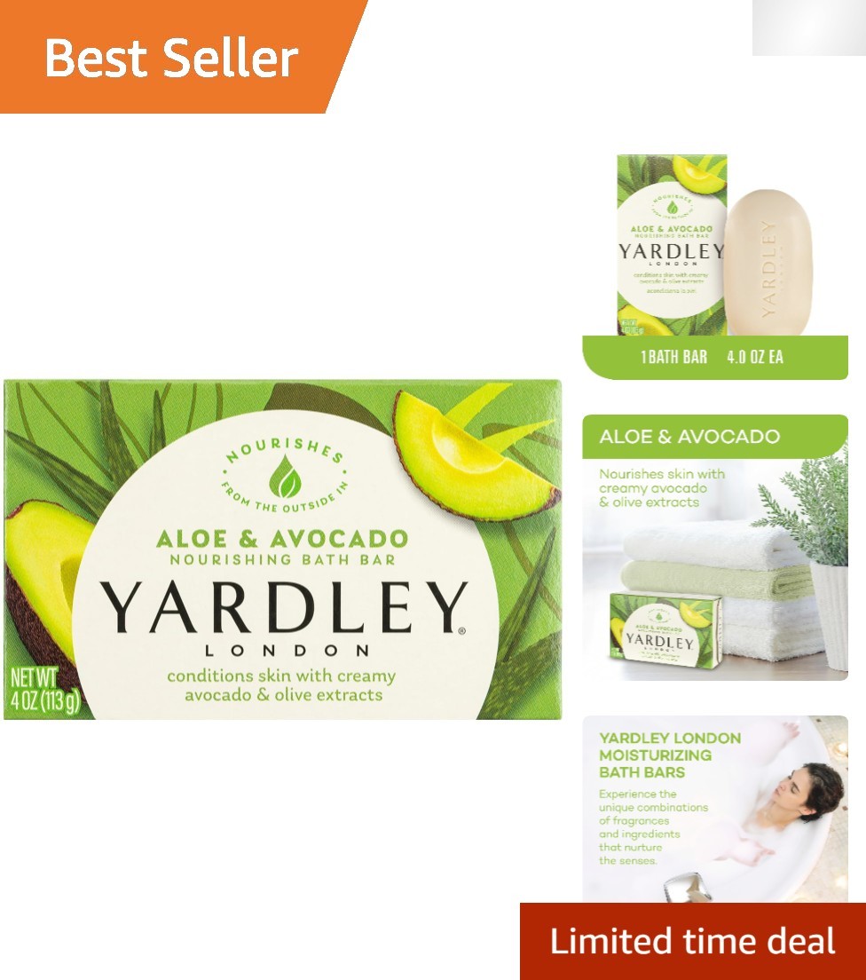 Hydrating Aloe & Avocado Bath Bar – 4oz, Organic & Gentle for All Skin Types