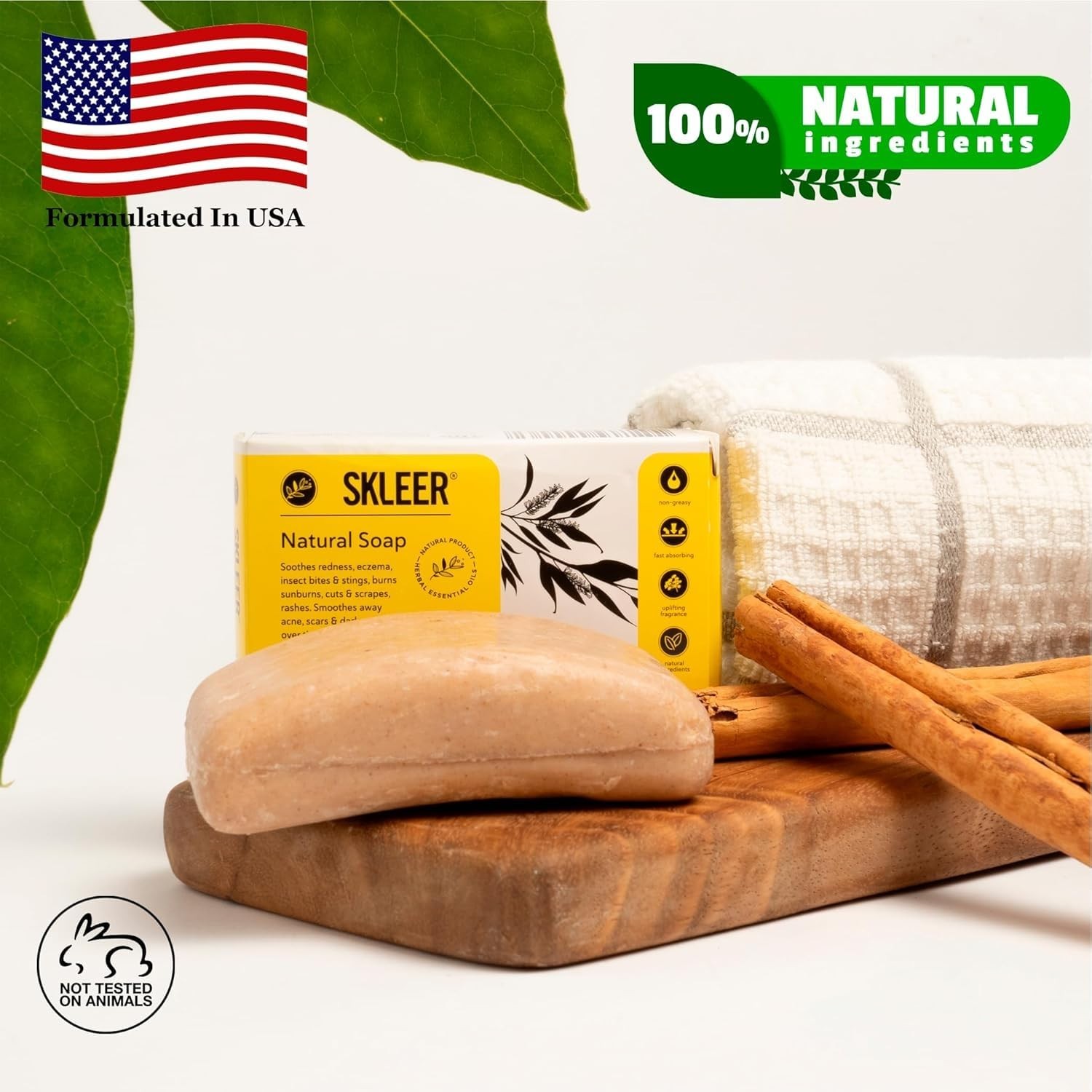 Skleer Turmeric Face & Body Soap Bar | 3 Pack