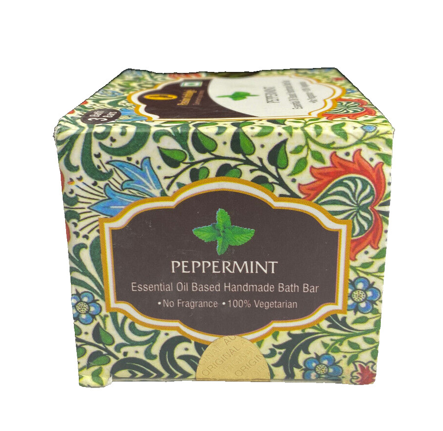 Passion Indulge Peppermint Handmade Bath Bar Pack of 3*100g NIB