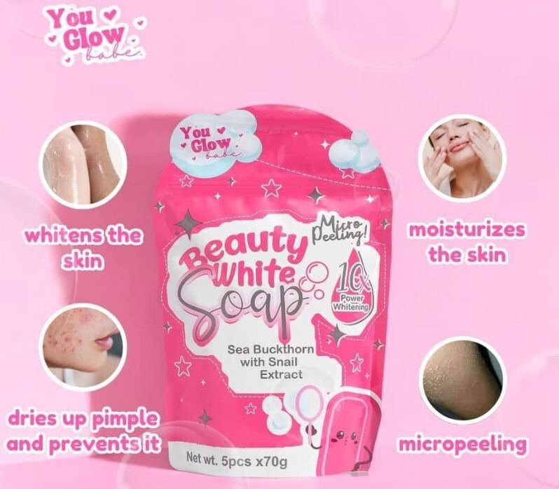Beauty White Soap by You Glow Babe, 5 Bars x 70g
