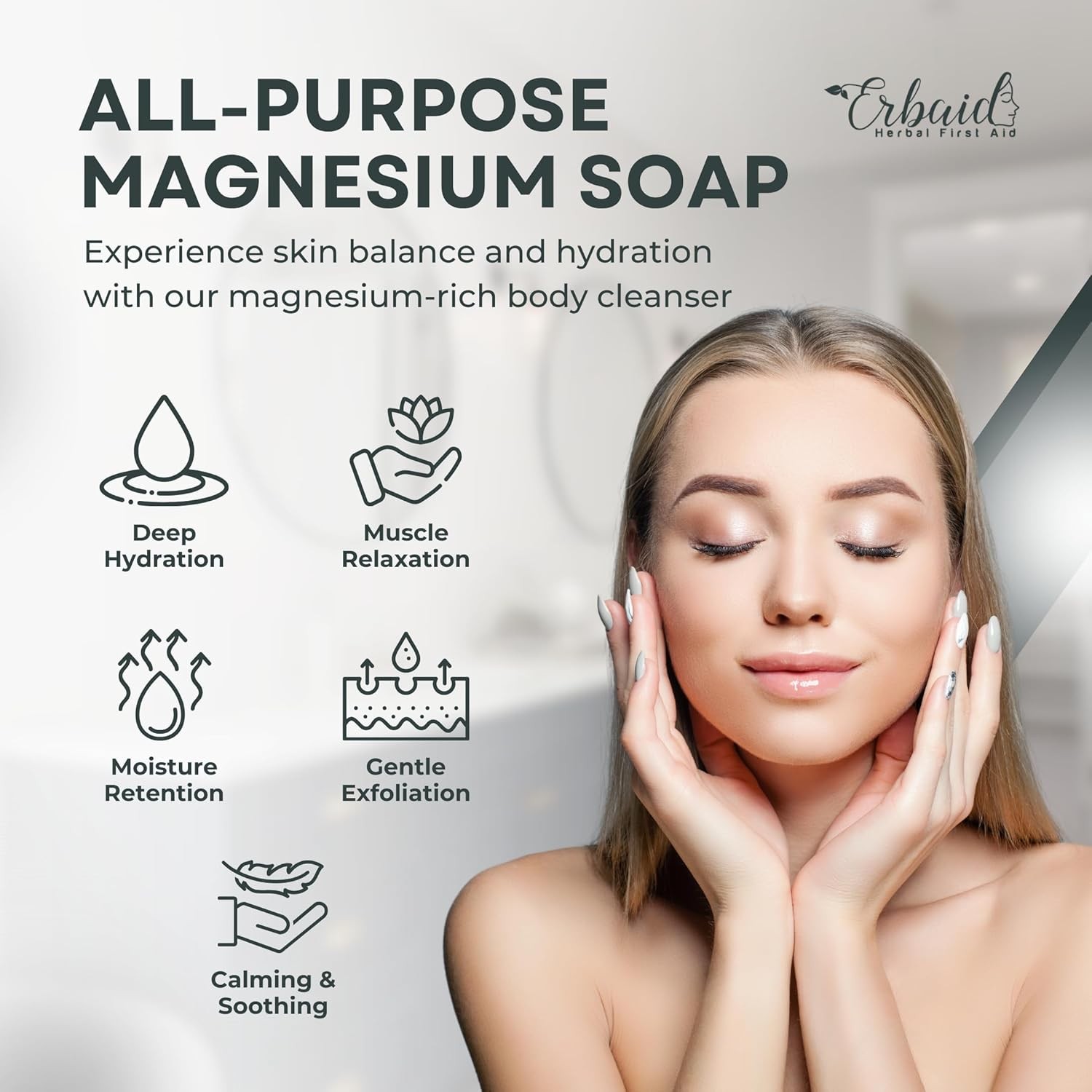 Dead Sea Magnesium Soap Bar – Deep Cleansing, Body Soap for Dry Itchy and All