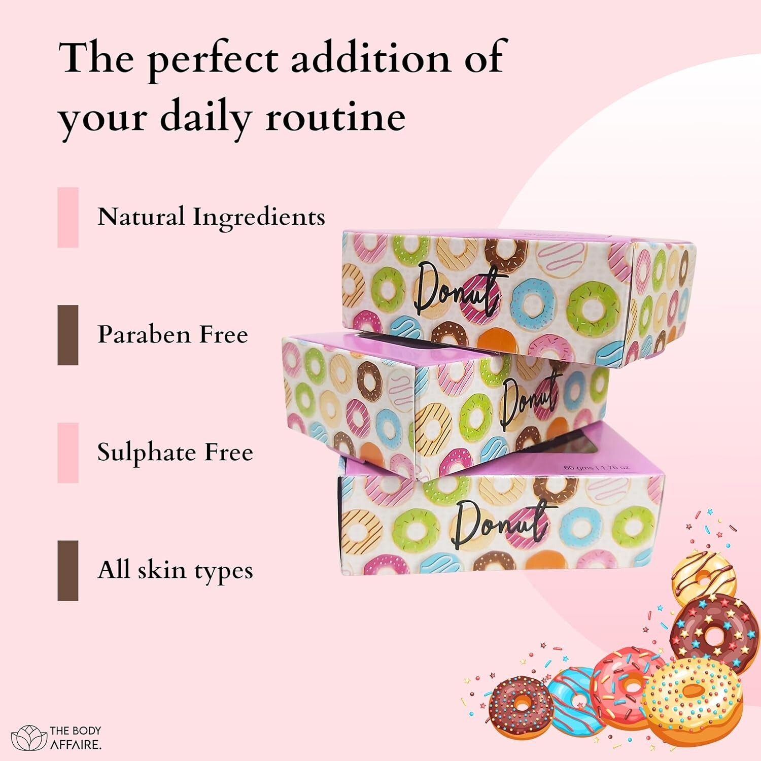 FORGANIK Donut Moisturizing Handmade Soap (180 g) Pack of 3 For Men & Women