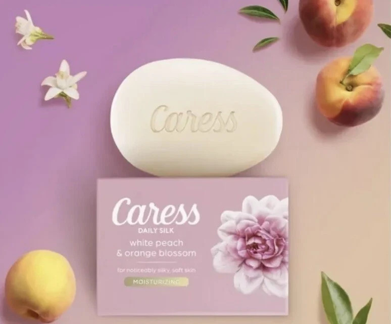 Caress Daily Silk Bar Soap White Peach And Orange Blossom 3.75 Ounce (16 Pack)