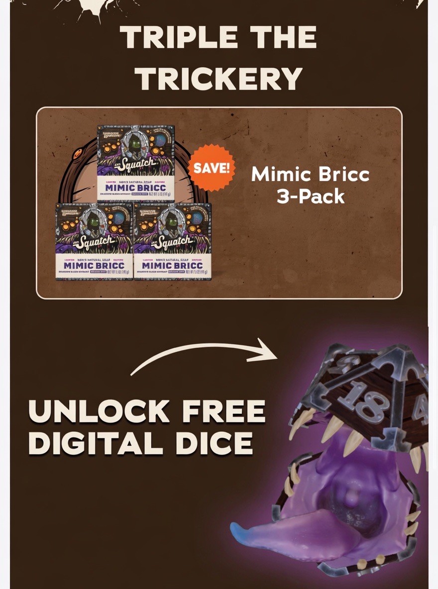 Dr. Squatch D&D Mimic Bricc 3-Pack Limited Edition Dungeons & Dragons Soap EARLY