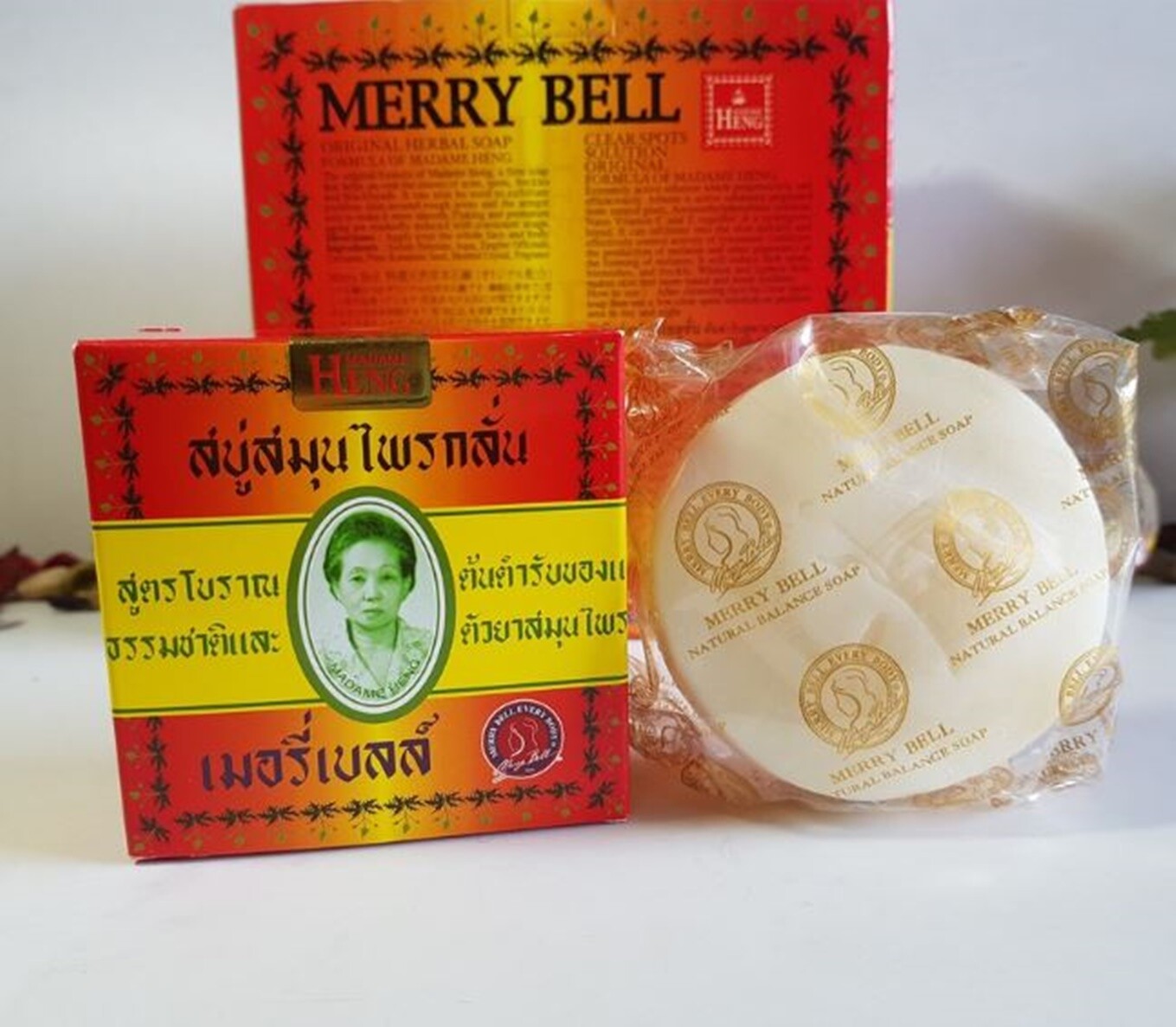 12X45G MADAMEHENG SOAP ORIGINAL HERBAL NATURAL ANTI ACNE(Thai Herbal Soap)MERRY