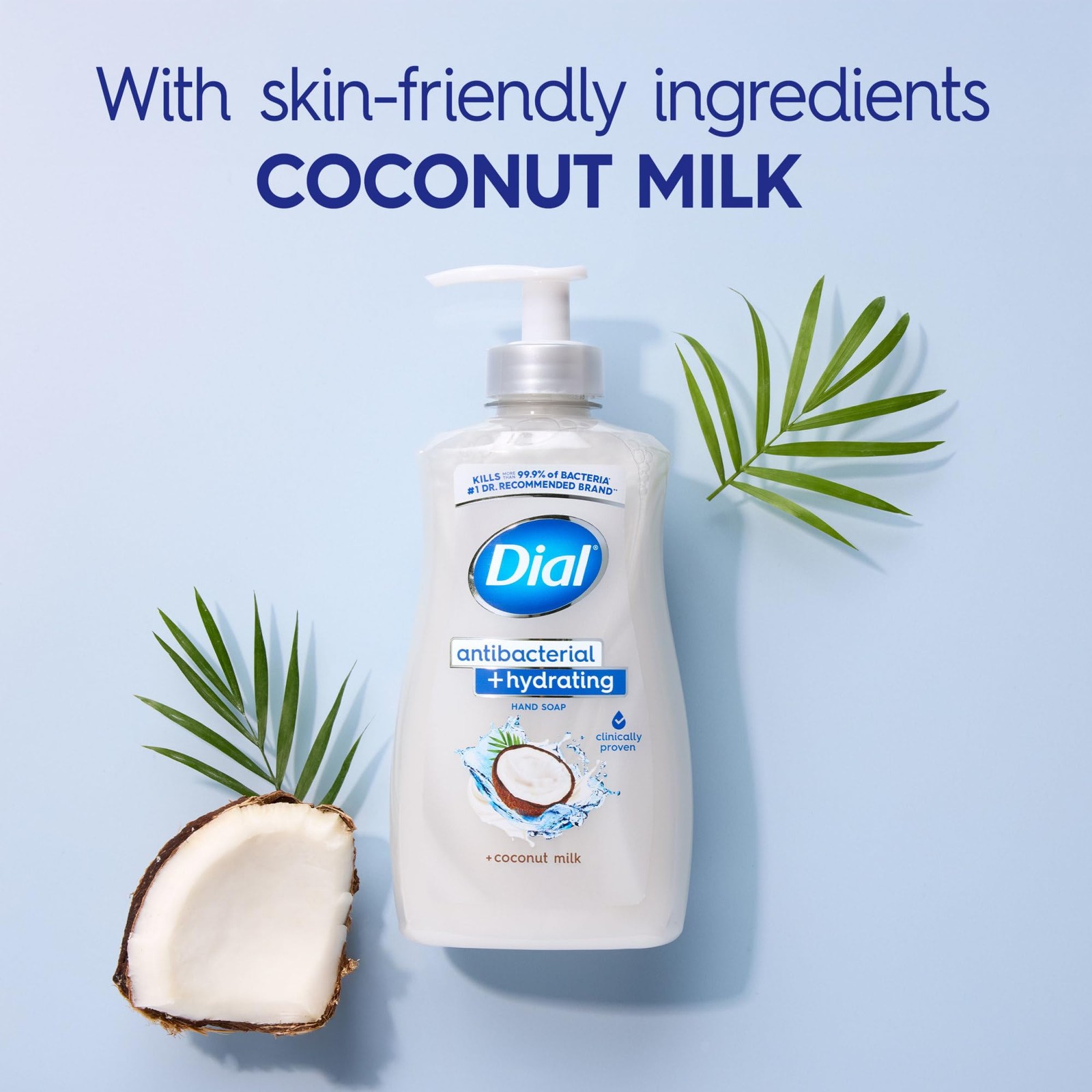 Dial Antibacterial Plus Hydrating Coconut Milk Liquid 11 Ounce (Pack of 4)