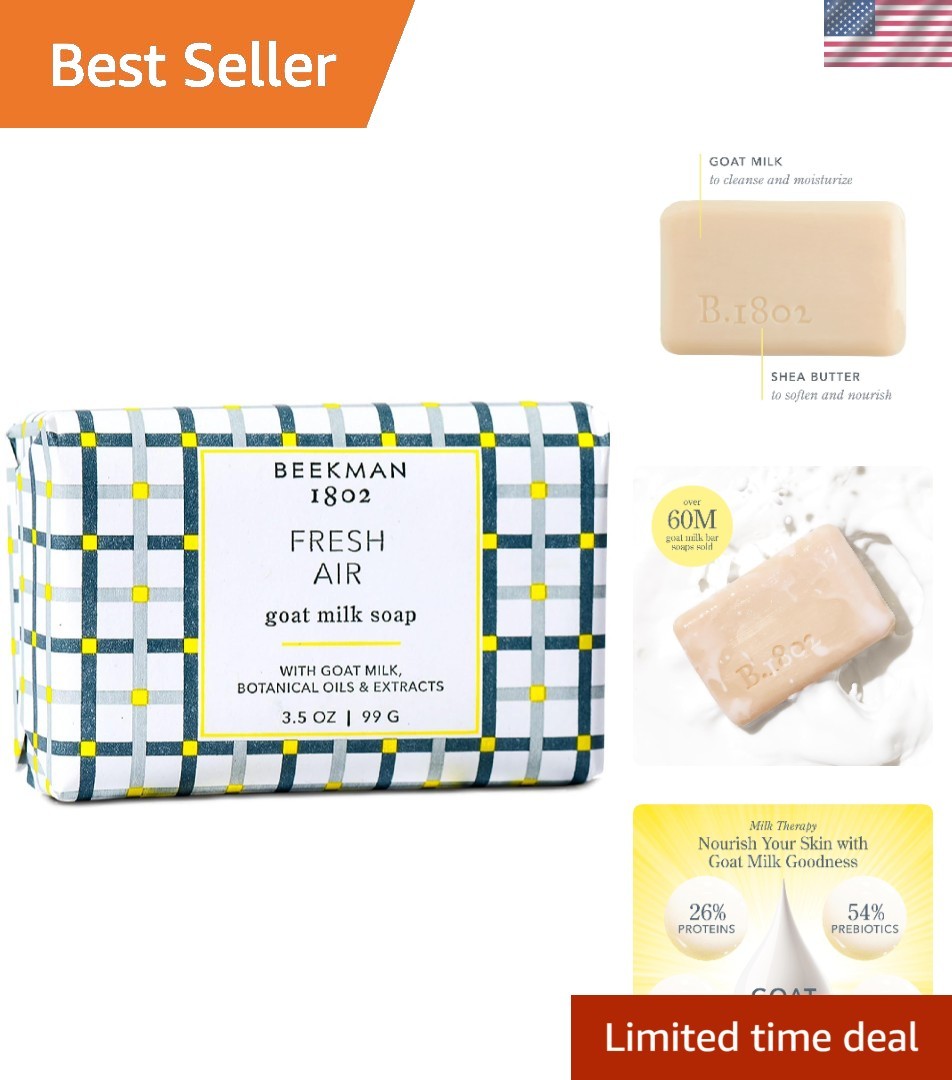 Luxurious Goat Milk Soap Bar – Shea Butter & Botanical Oils, 3.5 oz Fresh Air