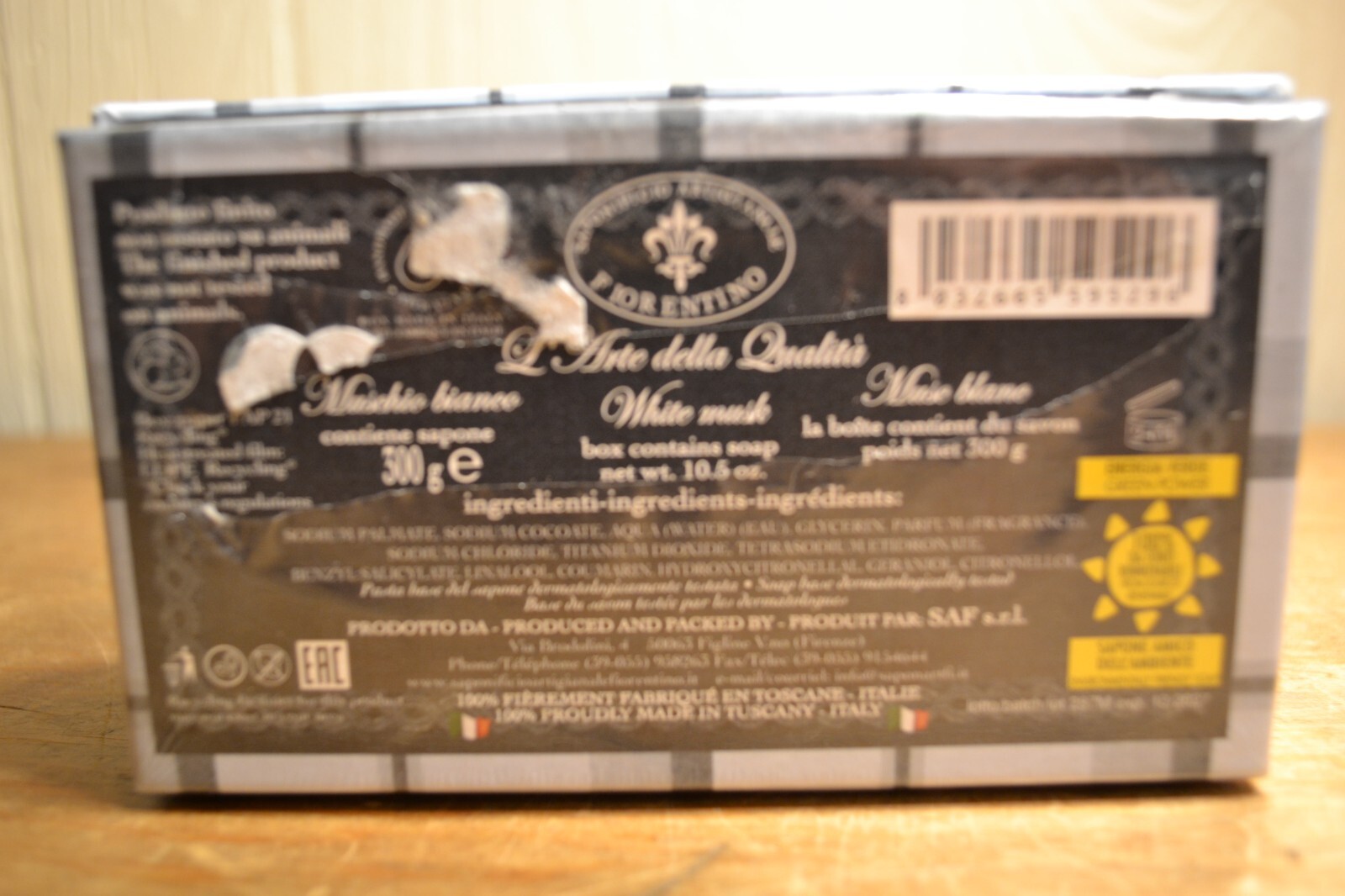 Saponificio Artigianale Fiorentino Bar Soaps | White Musk | 10.05 Oz