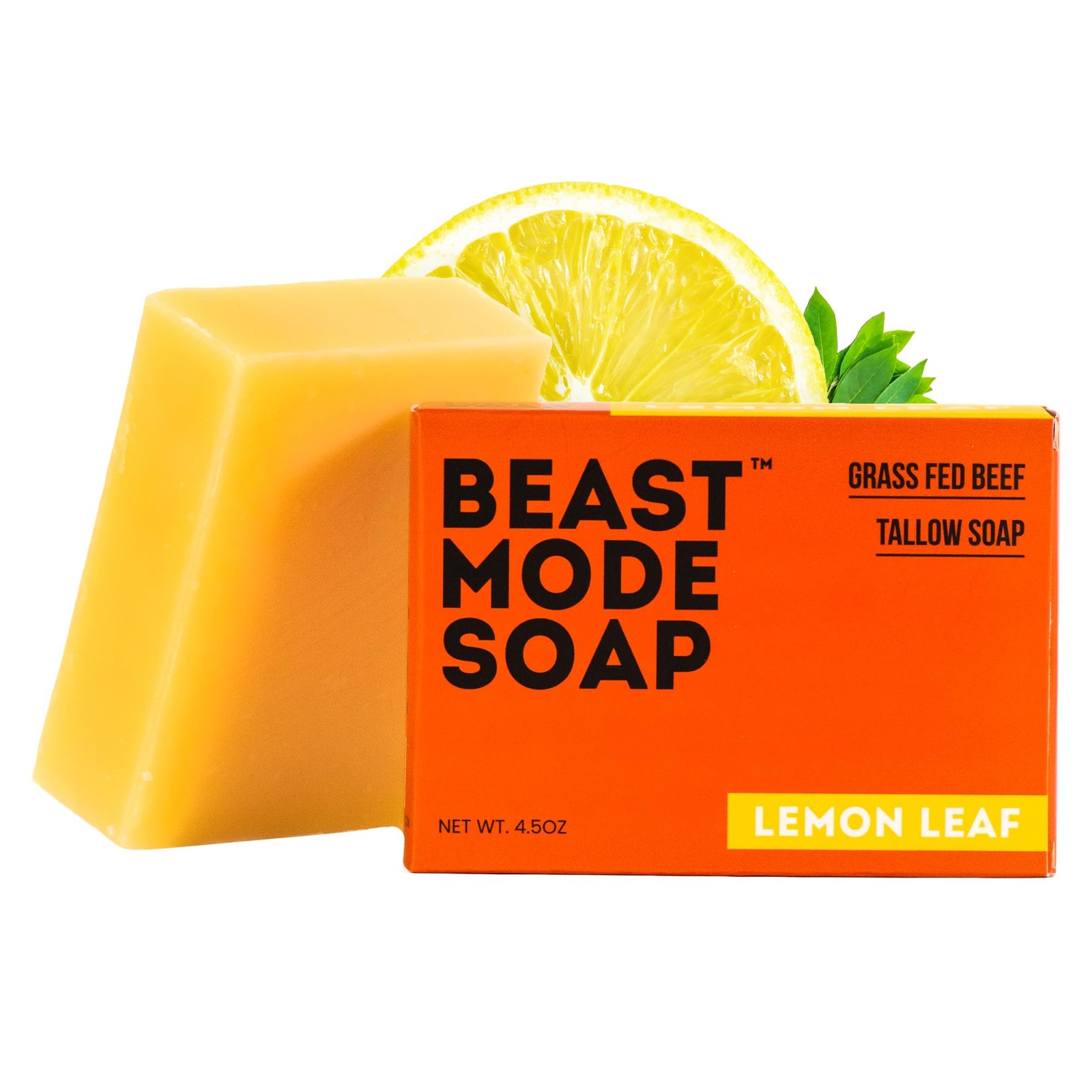 for Men, Lemon Leaf, Single Bar – Natural Grass-Fed Tallow Bar Soap, Fresh Sc…