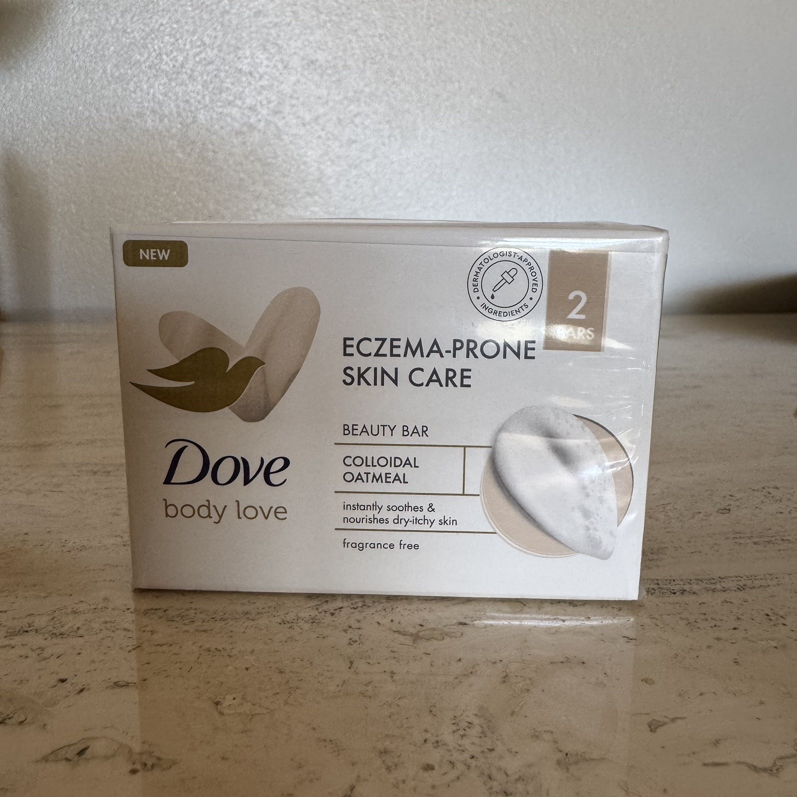 NEW 2-Pack Dove Body Love Eczema Prone Skin Care Beauty Bar Soap Fragrance Free