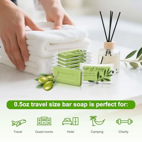 Bulk Bar Soap Travel Mini Soap Bars Bulk 0.5 1 Ounce (Pack of 30) olive oil