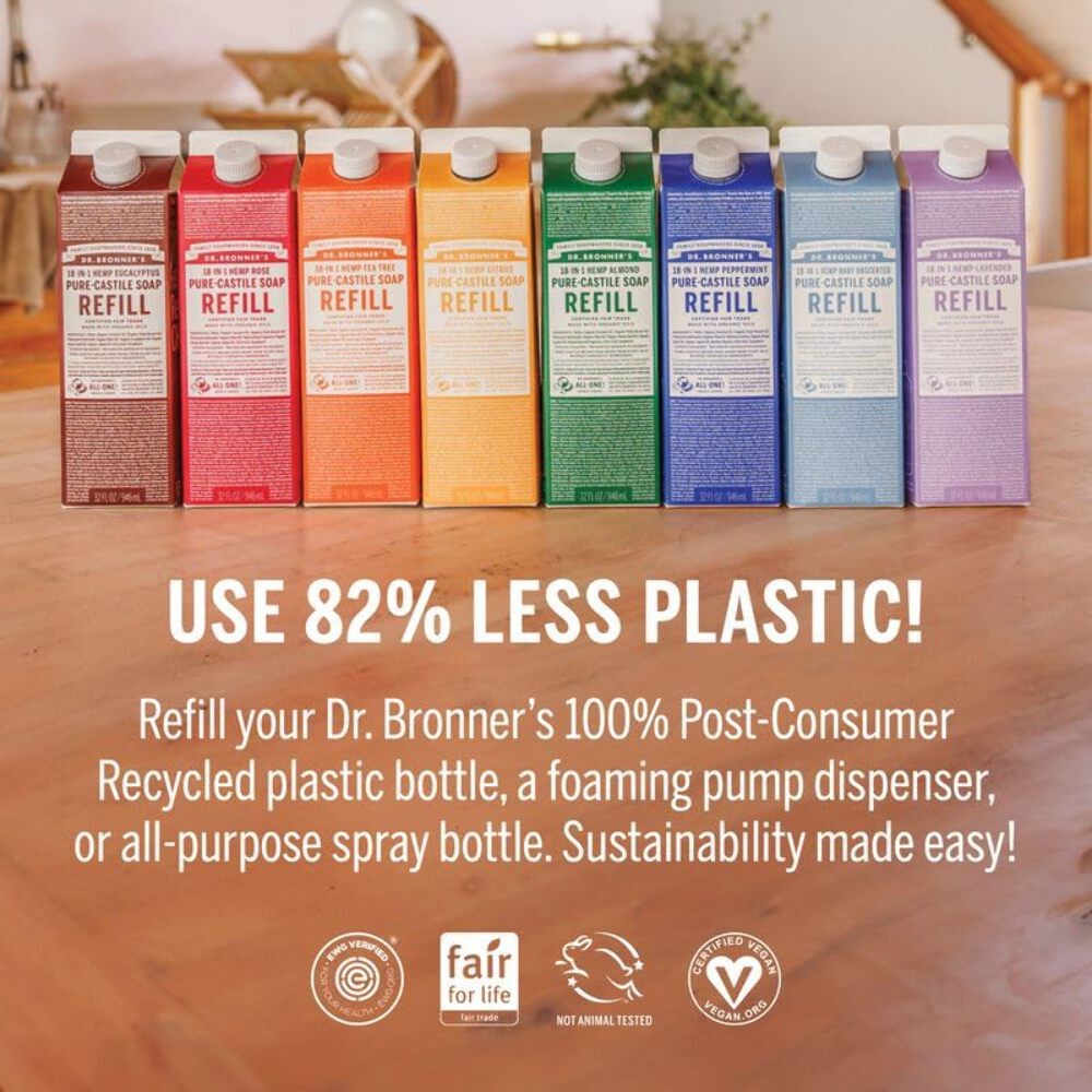 Dr. Bronner’s Pure-Castile Liquid Magic Soap Refill – Made with Regenerative Org