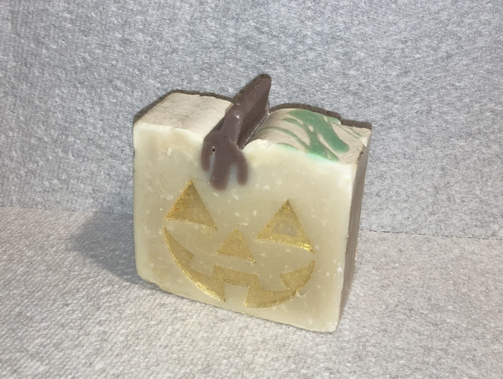 Handmade Cold Process Halloween Soap – Scent: Vanilla Pumpkin Marshmallow 4 oz.