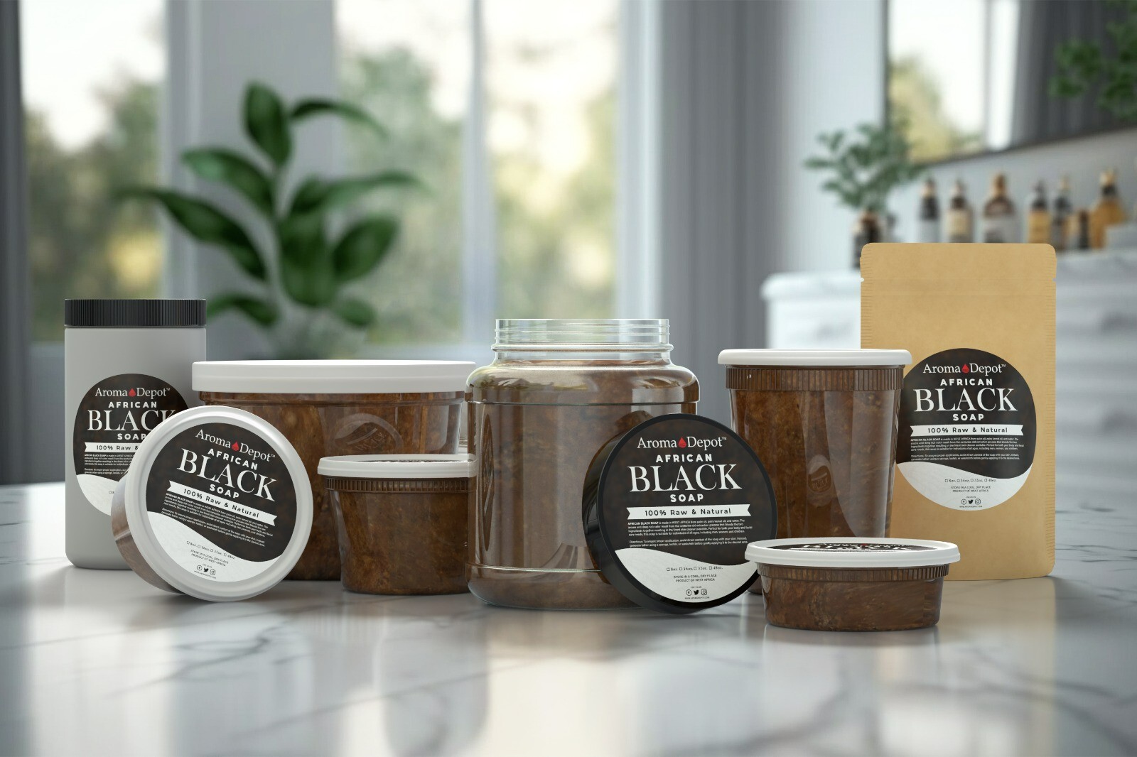 African Black Soap Paste 8 oz. Natural Raw Organic Wash Face Body Hair Raw
