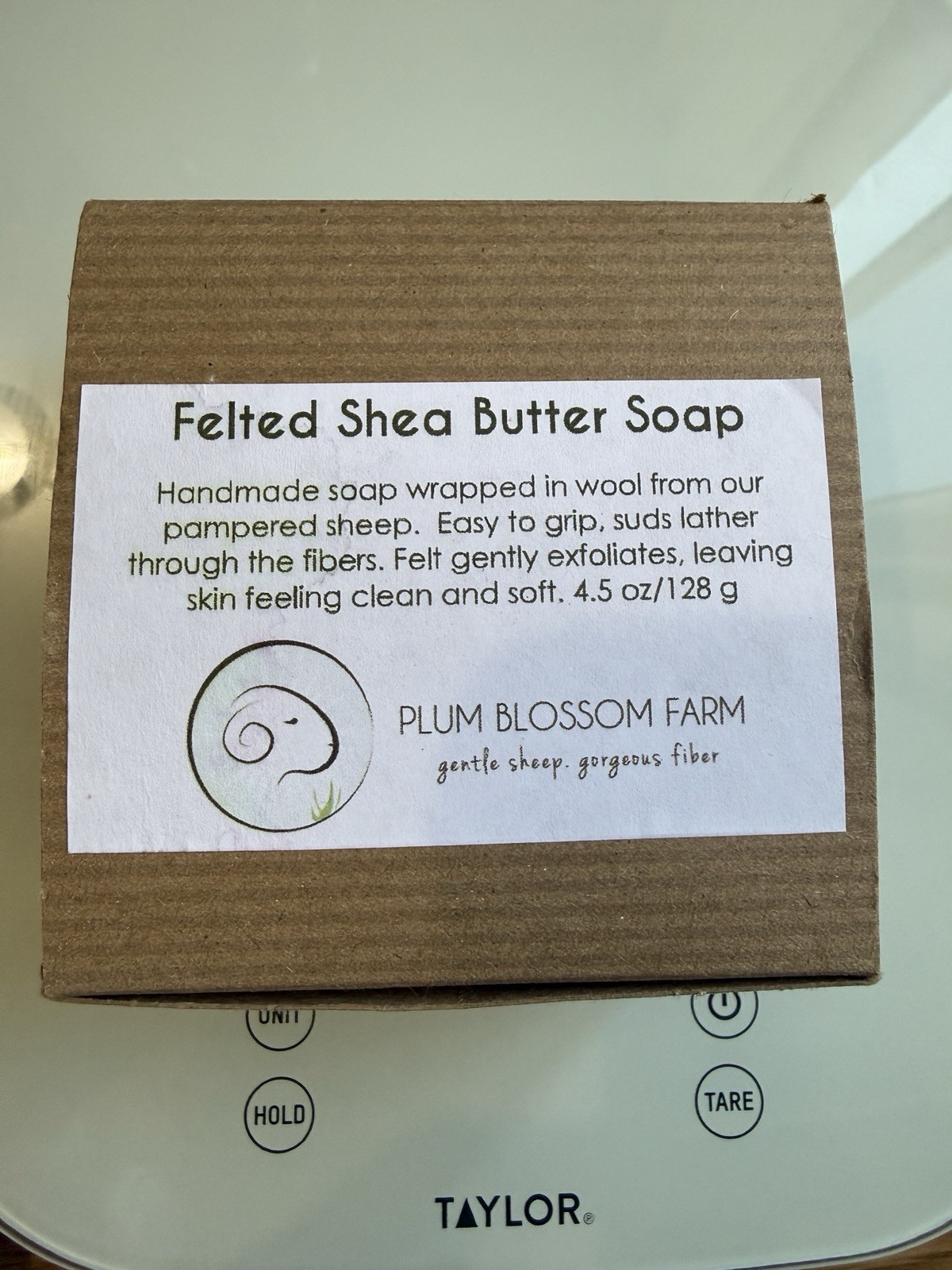 Plum Blossom Farm Felted Shea Butter Soap Peppermint Eucalyptus NIB
