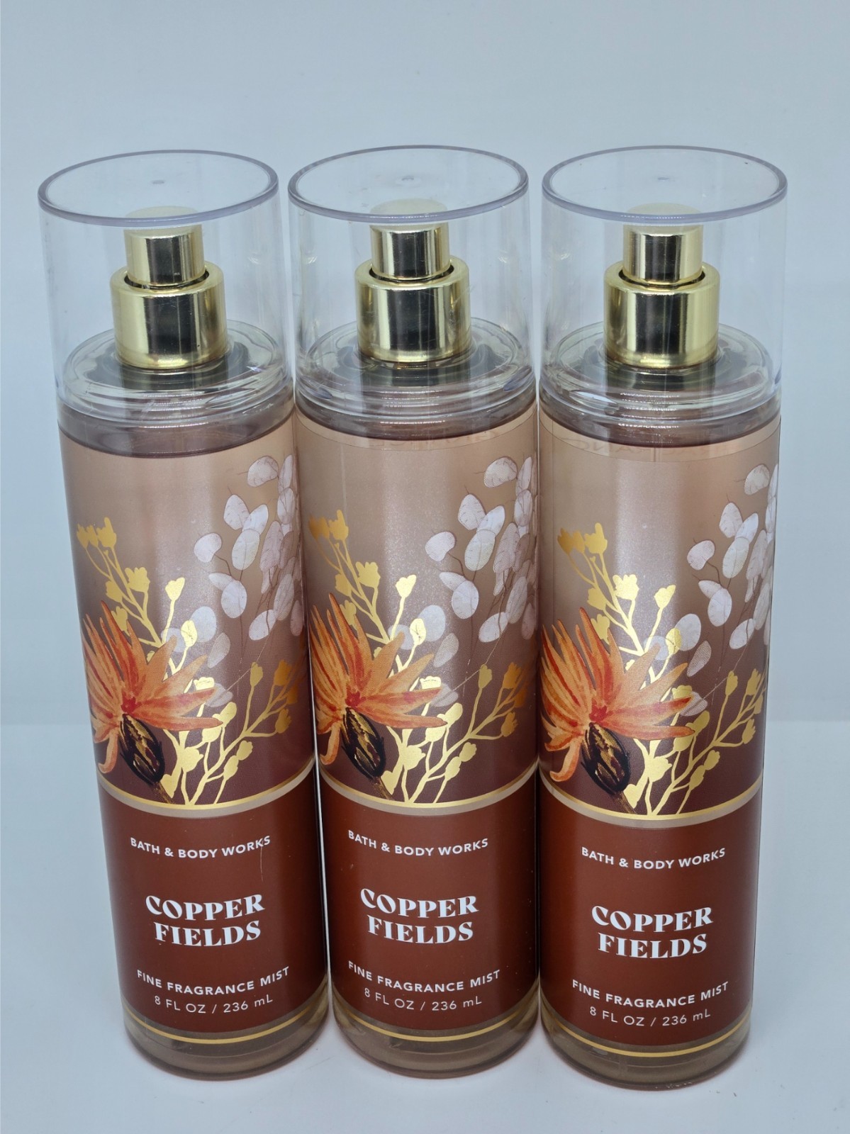 Bath Body Works Copper Fields Fine Fragrance Mist x3 – 8oz each