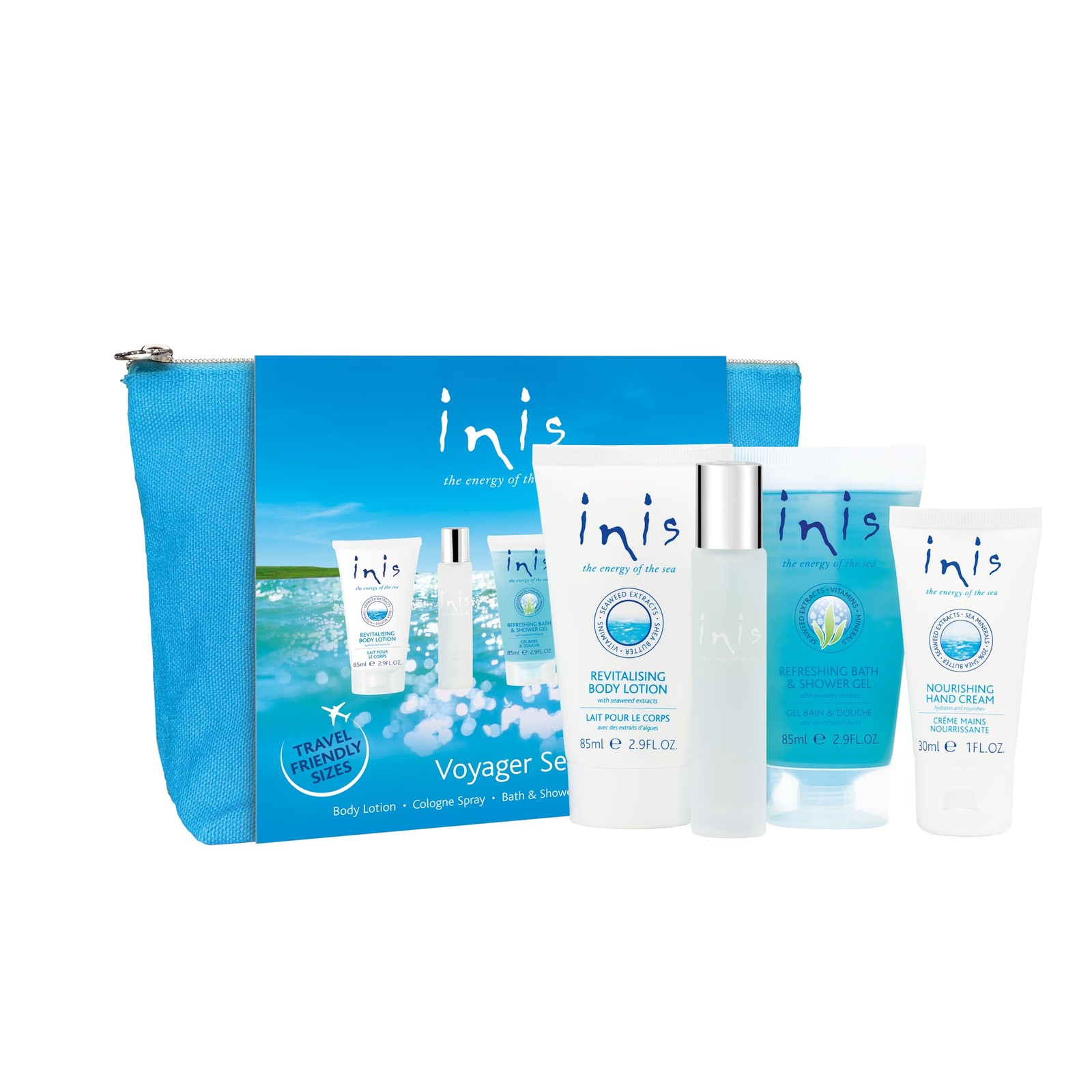 Inis Energy of the Sea Voyager Gift Set – Travel Size Cologne Hand Cream Lotion
