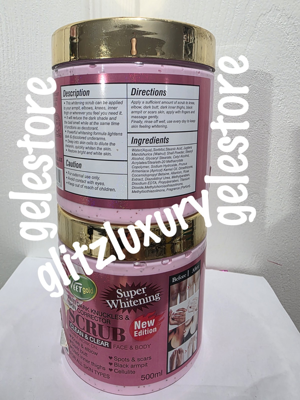 1 Jar: Veetgold anti knuckles & skin corrector body scrub. 500ml x 1