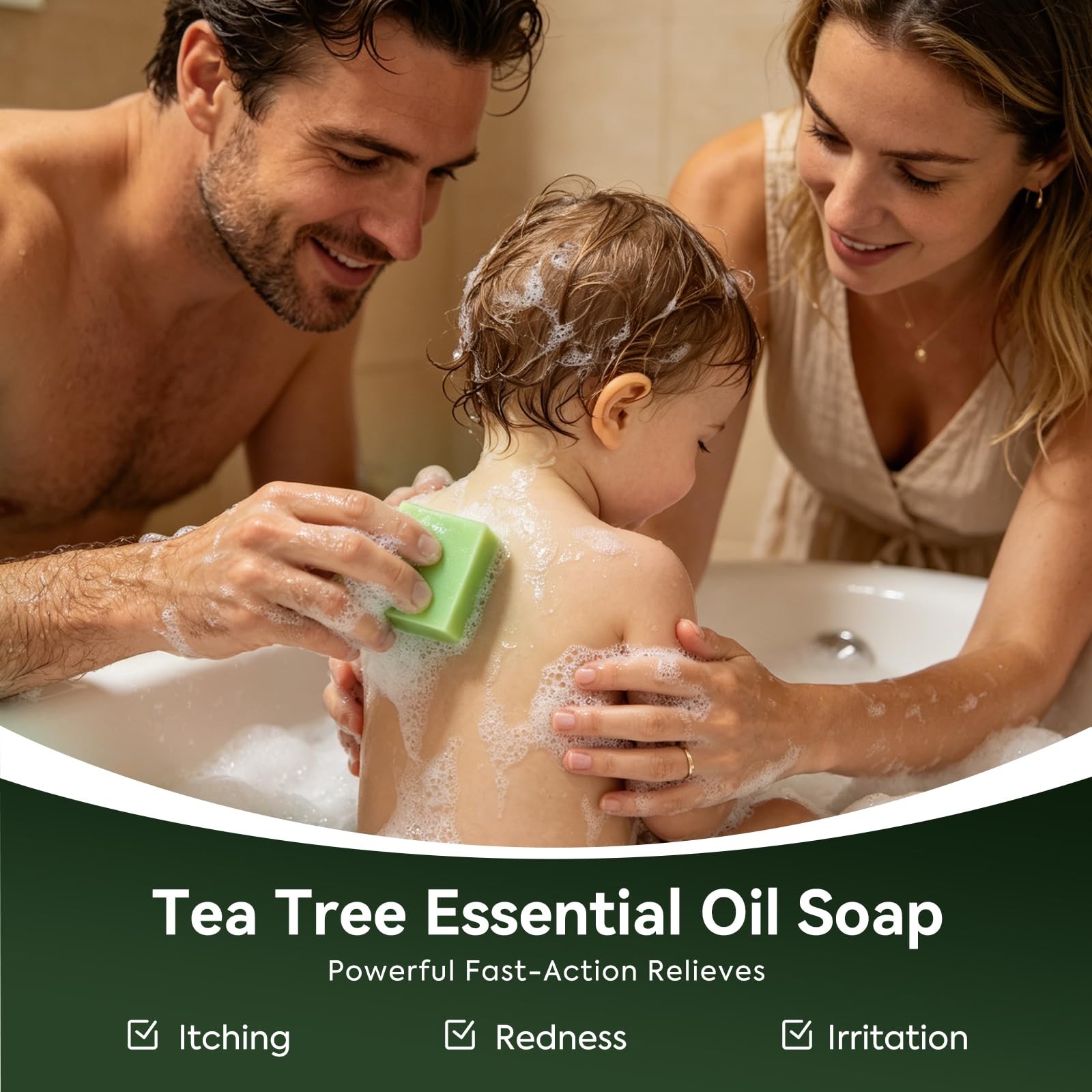 Tea Tree Soap for Itchy Skin, Natural Antifungal Soap Bar for Odor, Fungus, R…